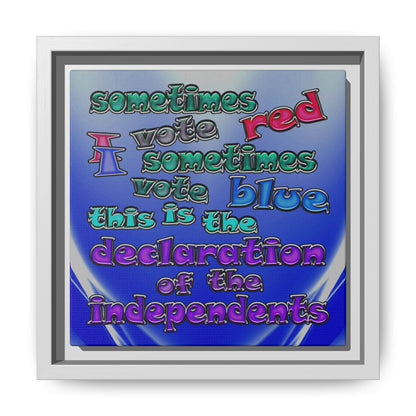 declaration of the independents - framed canvas art (blue-white wave)