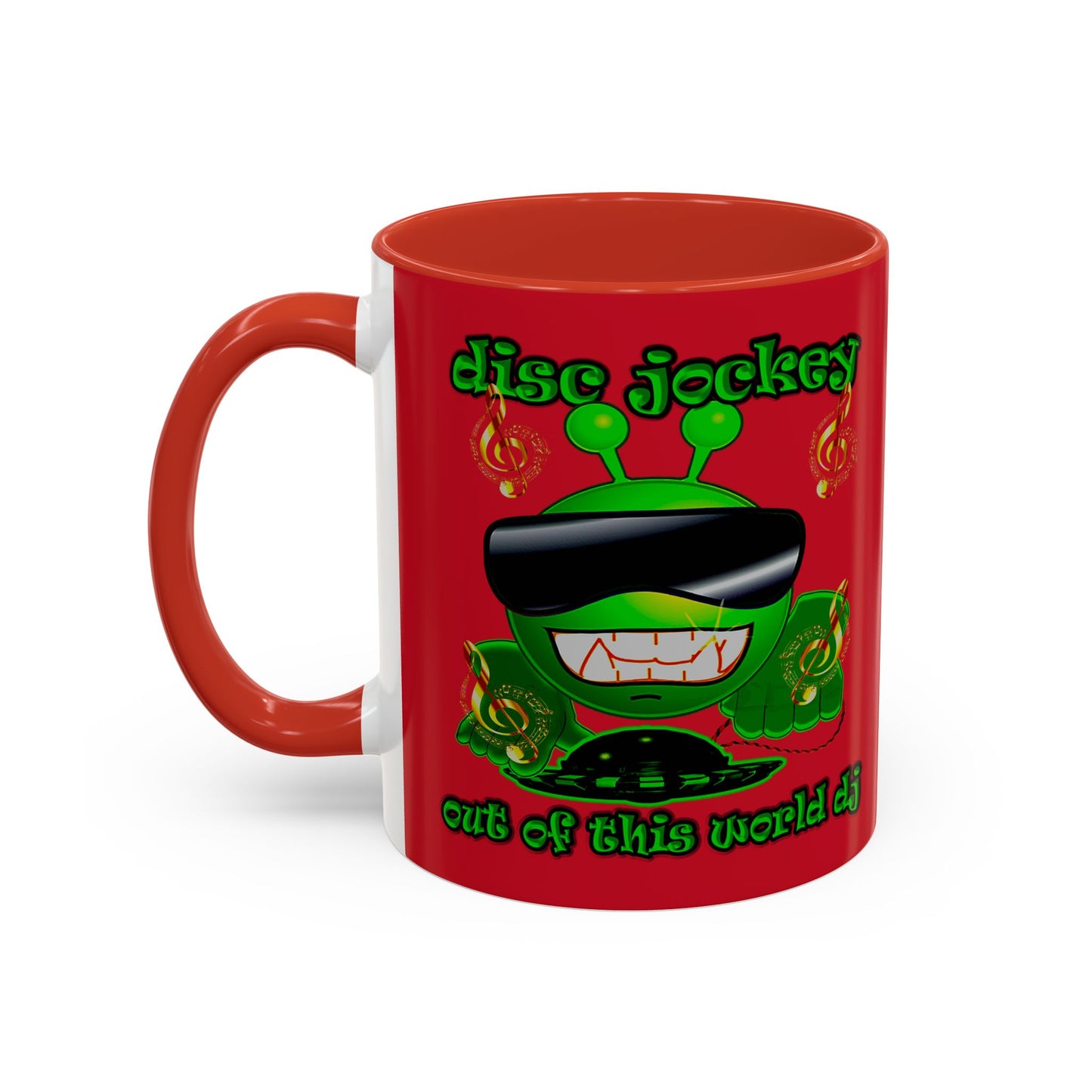 disc jockey - Accent Mug (dark red)