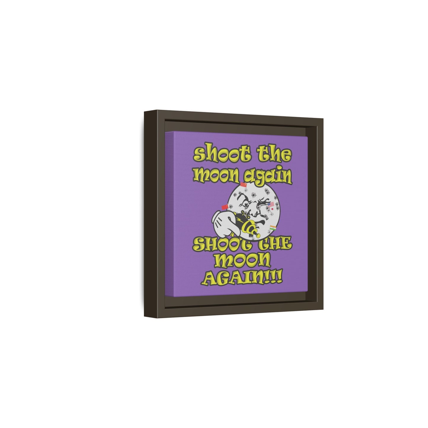 shoot the moon again - framed canvas art (light purple)