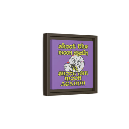 shoot the moon again - framed canvas art (light purple)