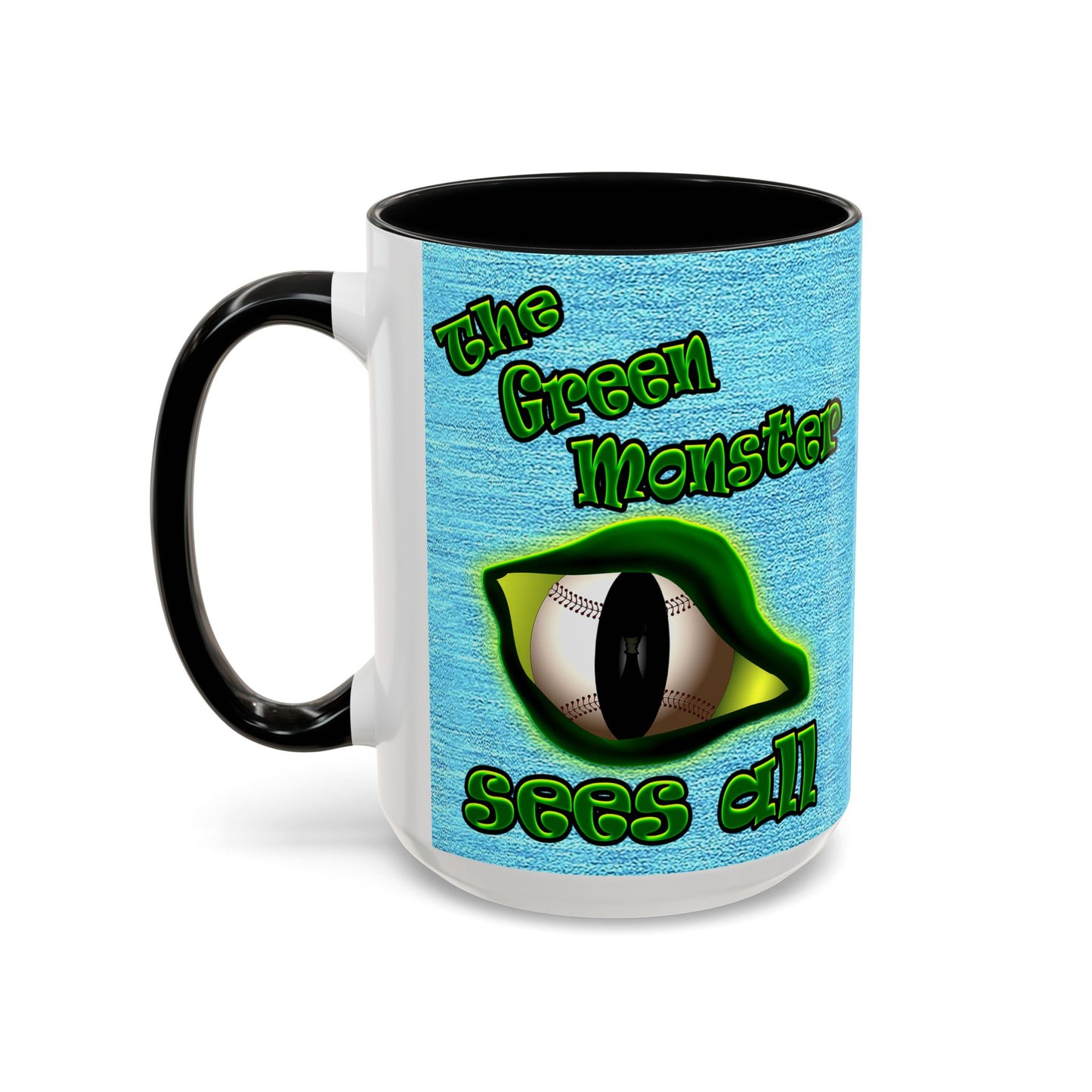 green monster - Accent Mug (faded blue)
