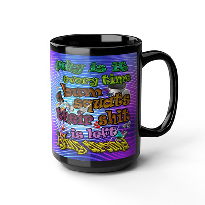 the bum's shit - Black Mug (purple wave)