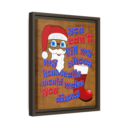 santa's shoes - framed canvas art (brown papyrus)