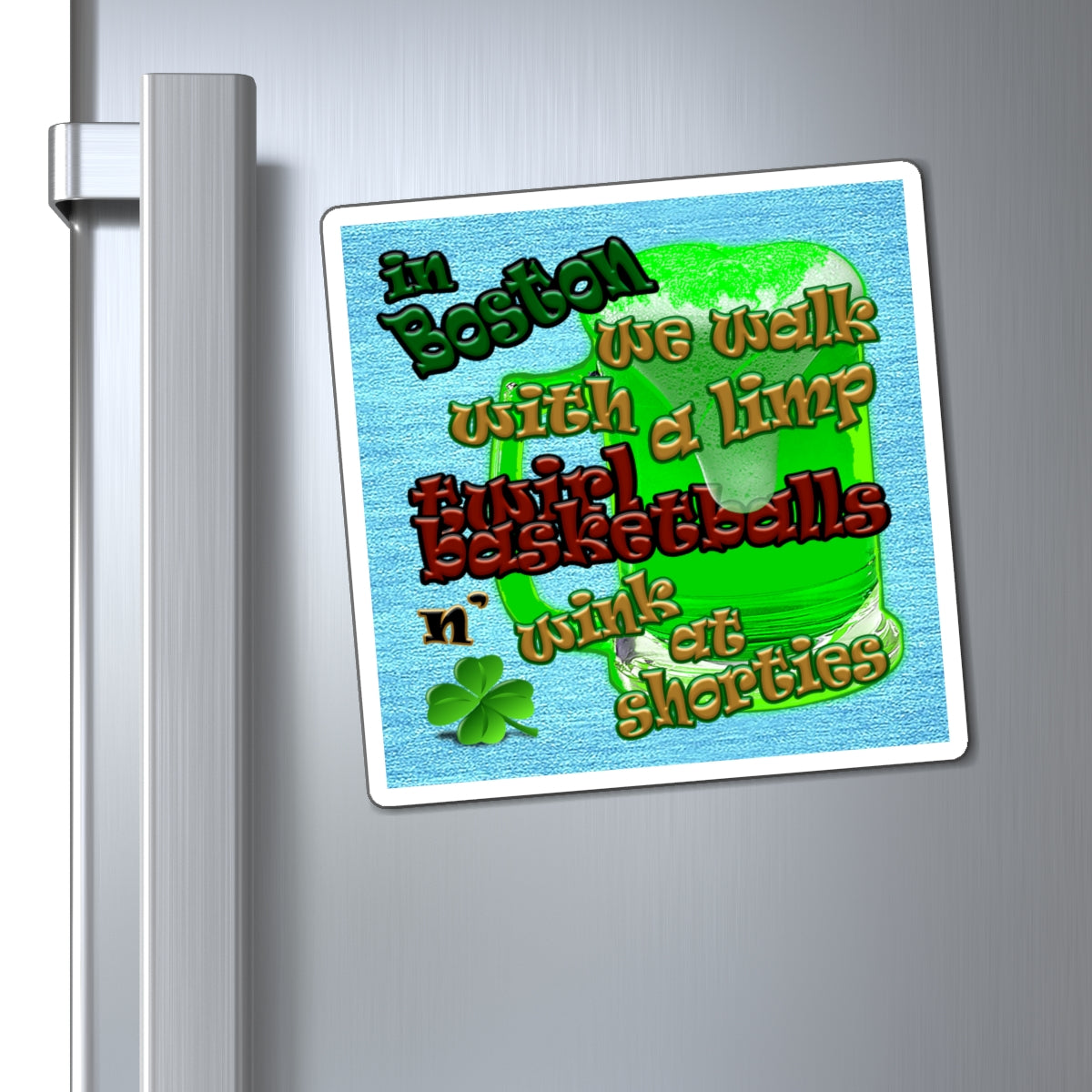 celtics logo - Magnets - (faded blue)