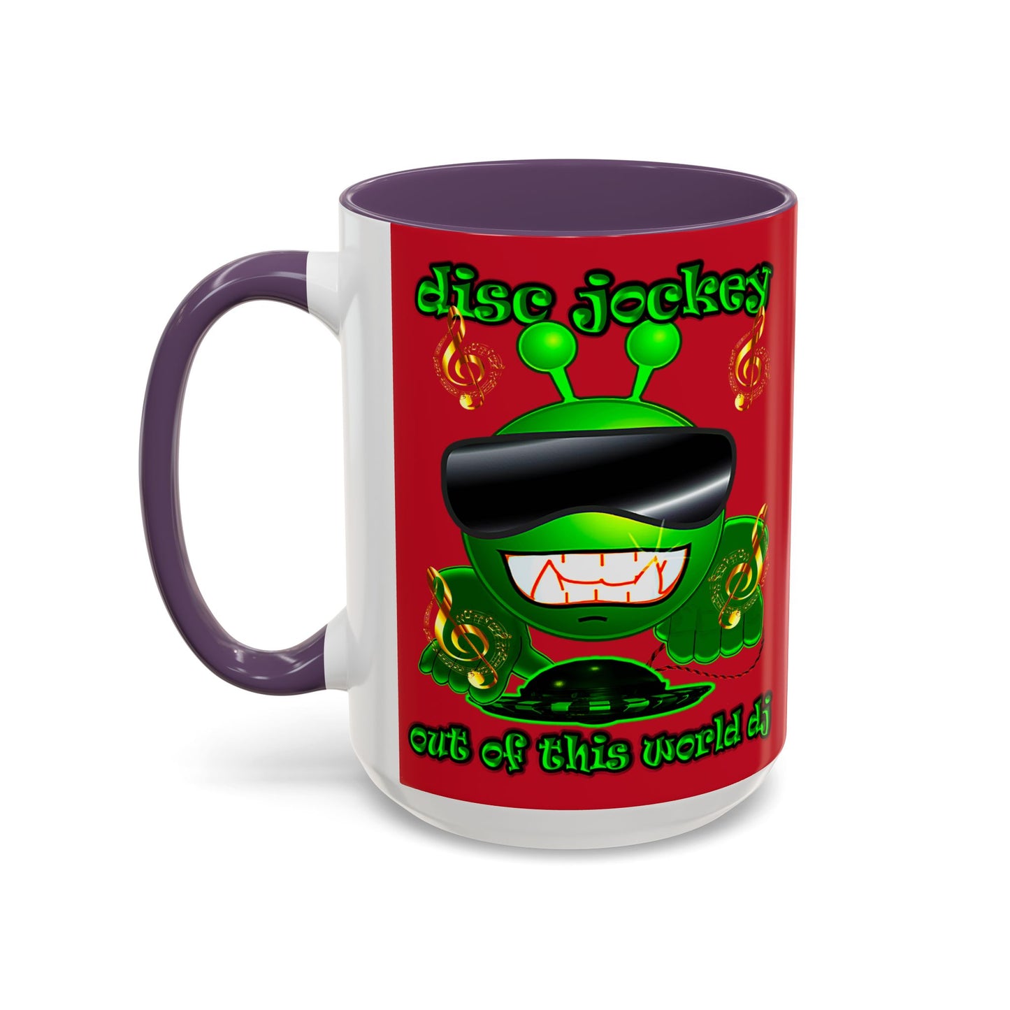 disc jockey - Accent Mug (dark red)