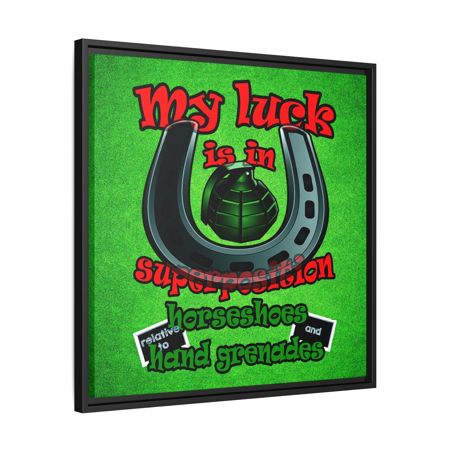 my luck - framed canvas art (green turf)