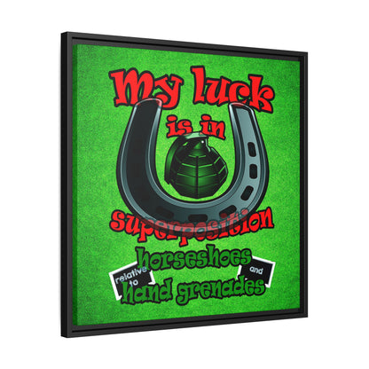 my luck - framed canvas art (green turf)