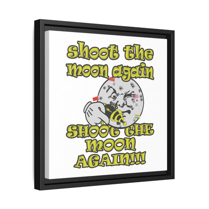 shoot the moon again - framed canvas art (white)