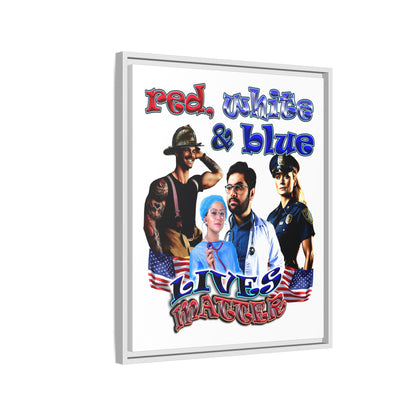 rw&b lives matter - framed canvas art (white)