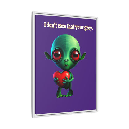 I don't care that your grey - framed canvas art (purple)