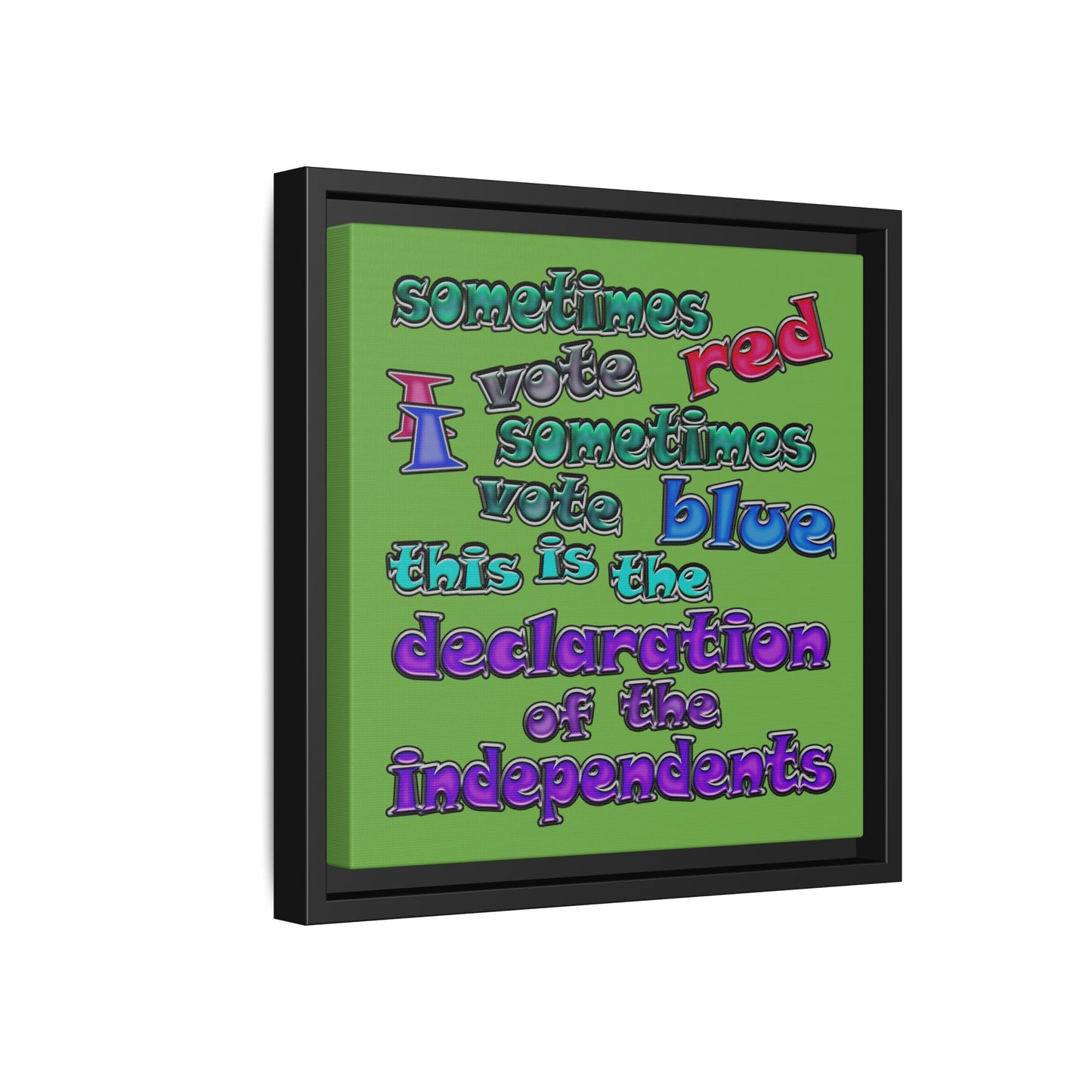 declaration of the independents - framed canvas art (green)