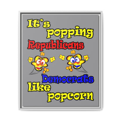 popping like popcorn - framed canvas art (grey)