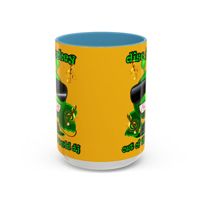 disc jockey - Accent Mug (yellow)