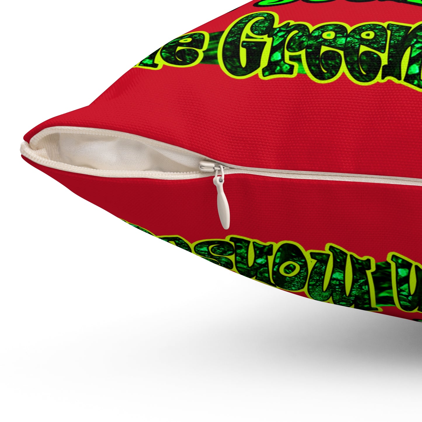 christmas spirits of boston - Spun Polyester Square Pillow - (dark red)
