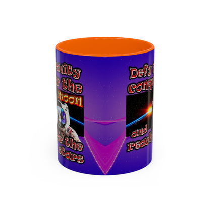 defy conquer reach - Accent Mug (purple-pink wave)