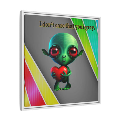 I don't care that your grey - framed canvas art (rainbow split)
