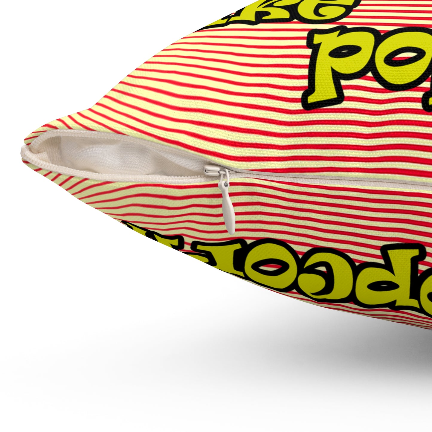 popping like popcorn - Spun Polyester Square Pillow - (yellow-orange wave)