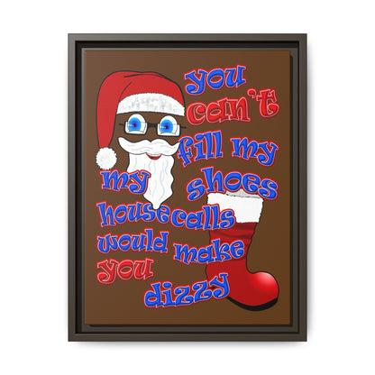 santa's shoes - framed canvas art (brown)