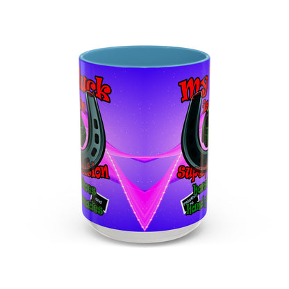 my luck - Accent Mug (purple-pink wave)
