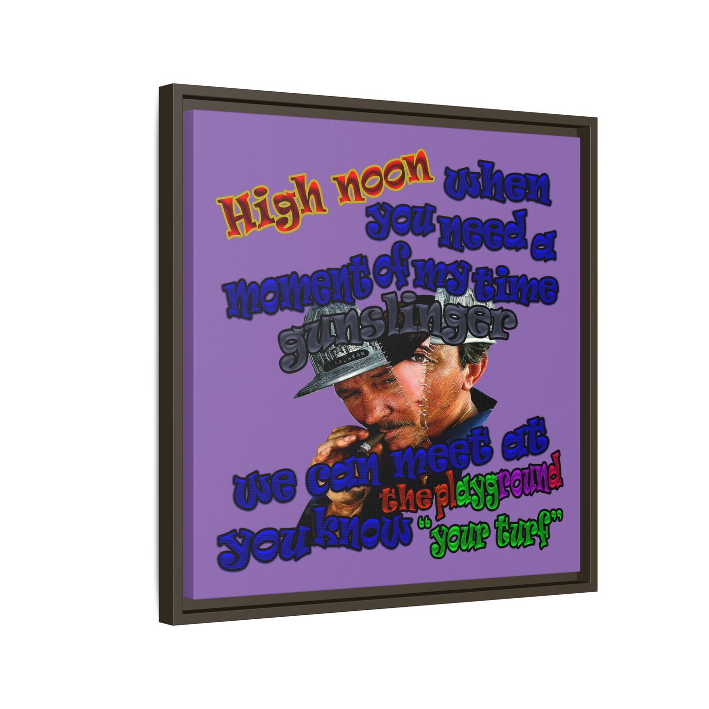 high noon - framed canvas art (light purple)