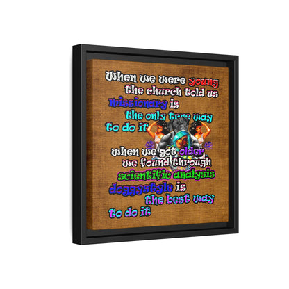 doggystyle - framed canvas art (brown papyrus)