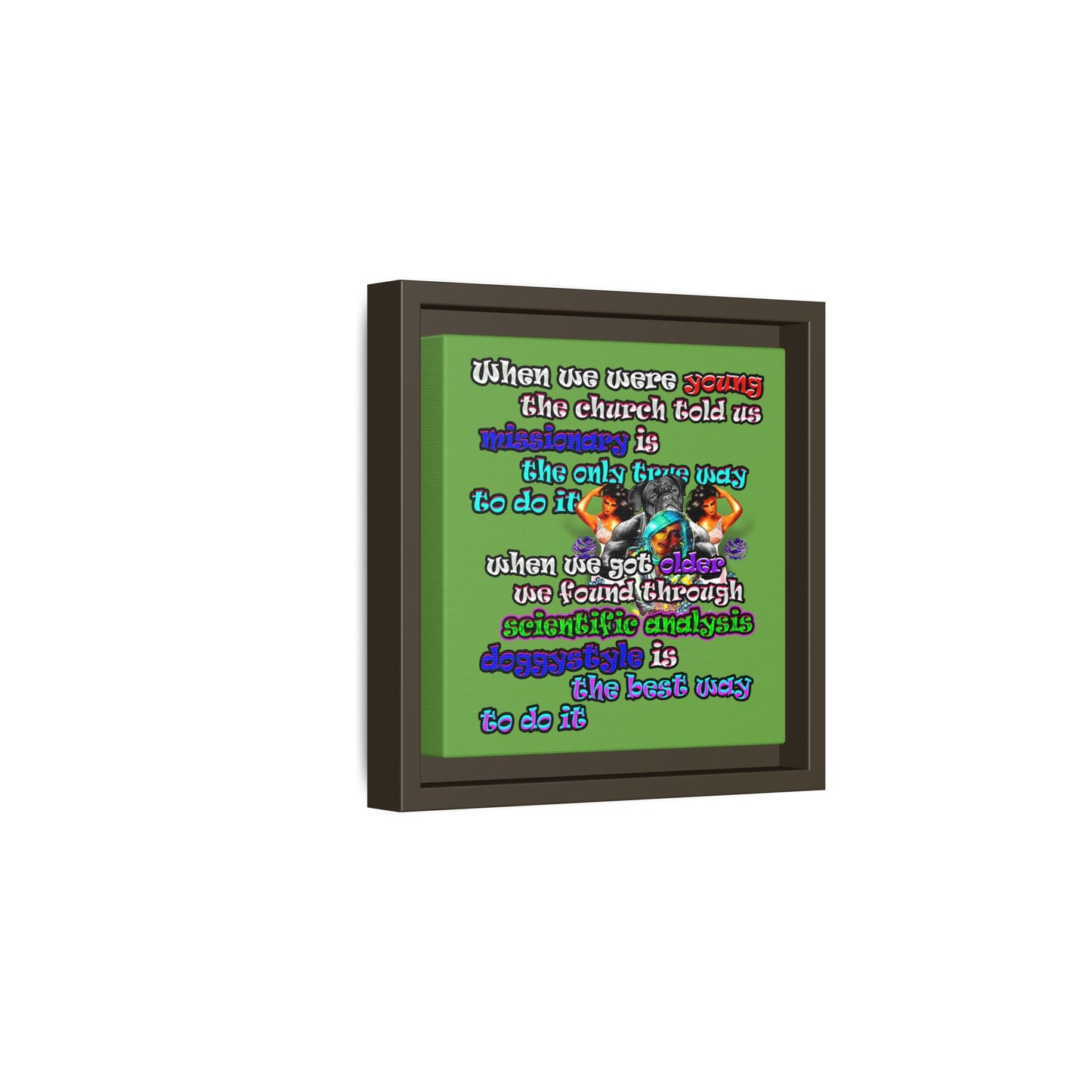 doggystyle - framed canvas art (green)