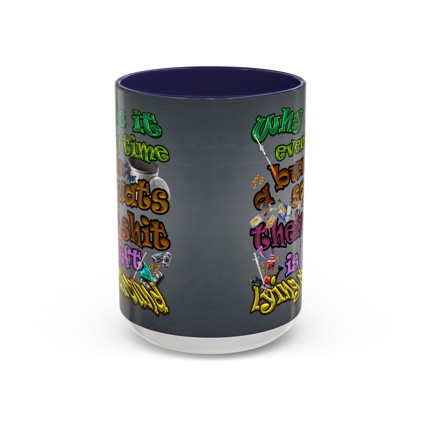 the bum's shit - Accent Mug (grey-light grey)