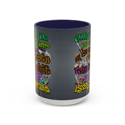 the bum's shit - Accent Mug (grey-light grey)