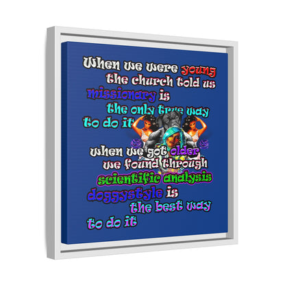 doggystyle - framed canvas art (dark blue)