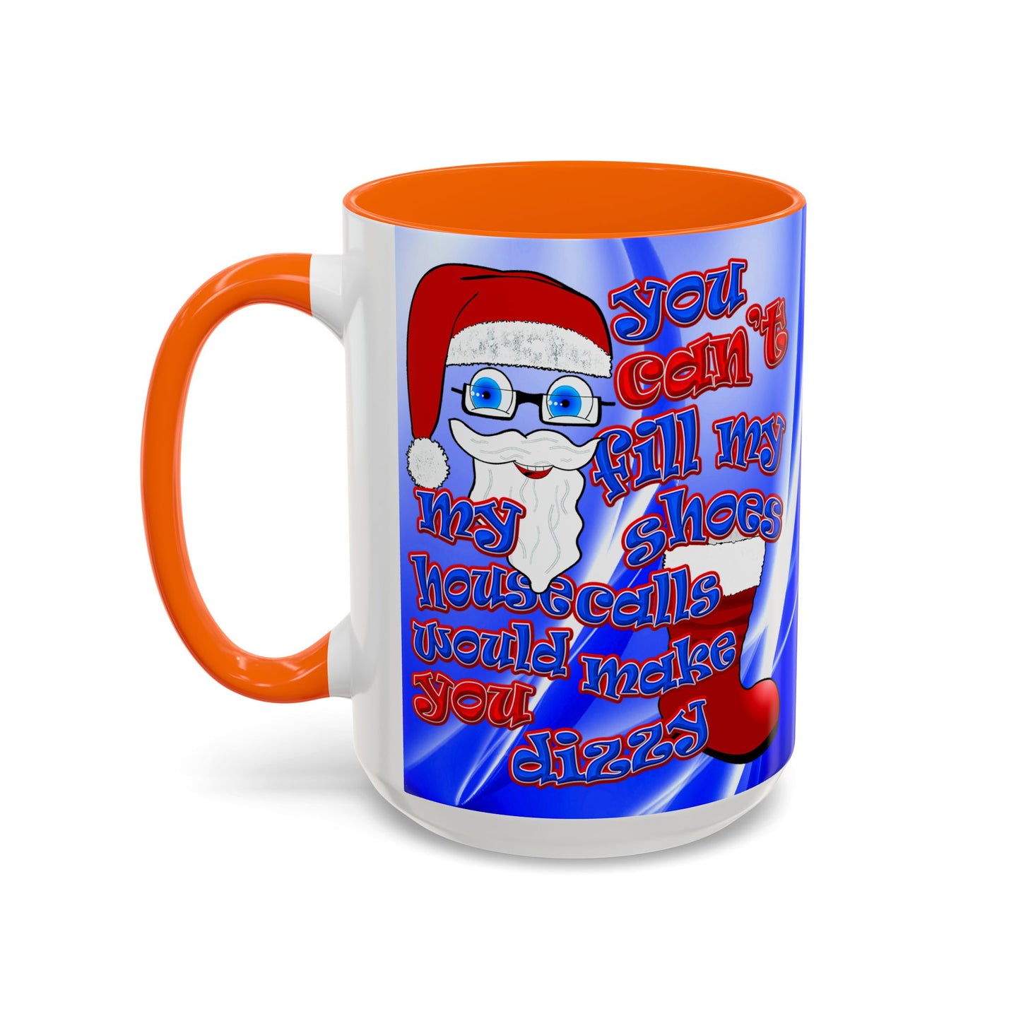 santa's shoes - Accent Mug (blue-white wave)
