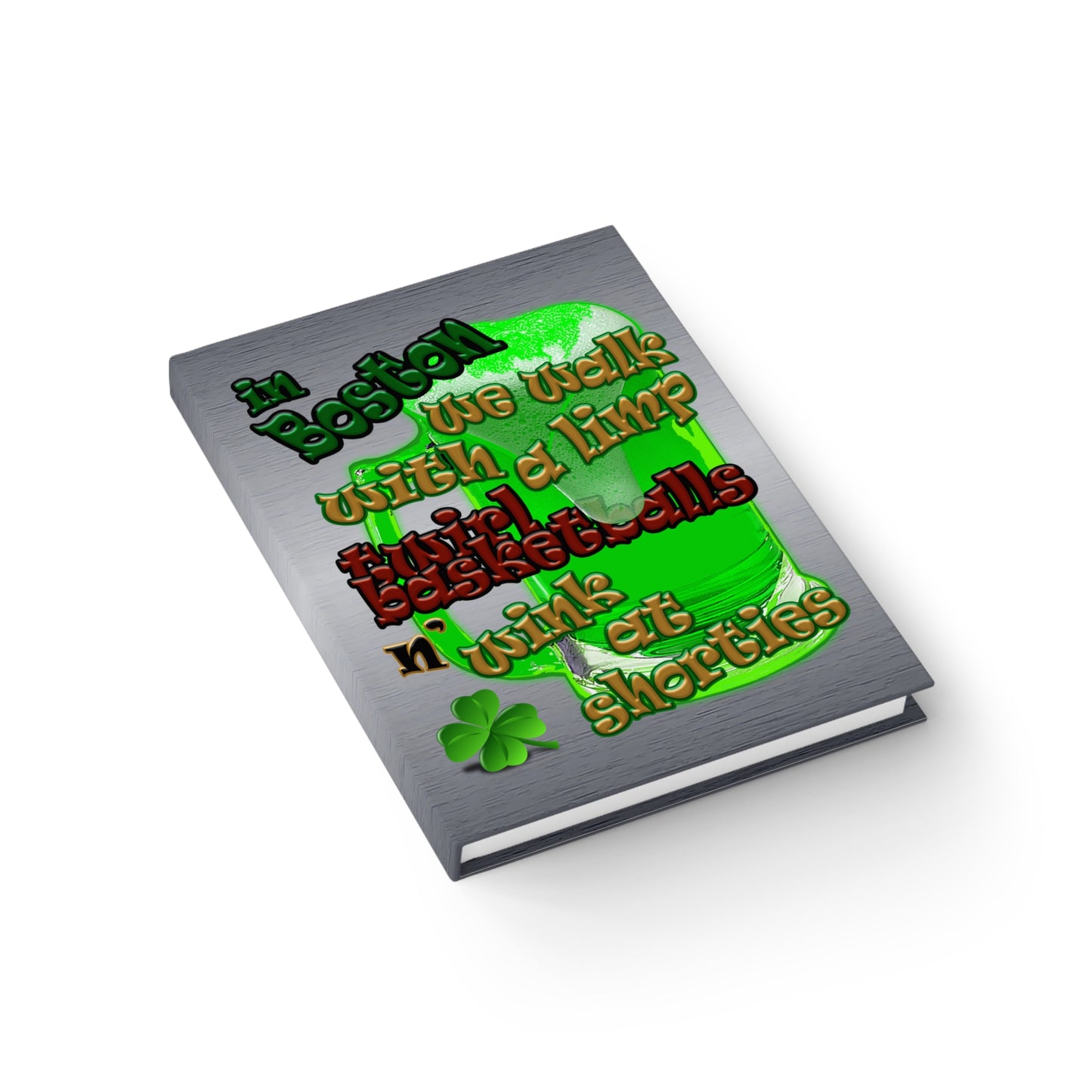 celtics logo - journal-lined (brushed nickel)