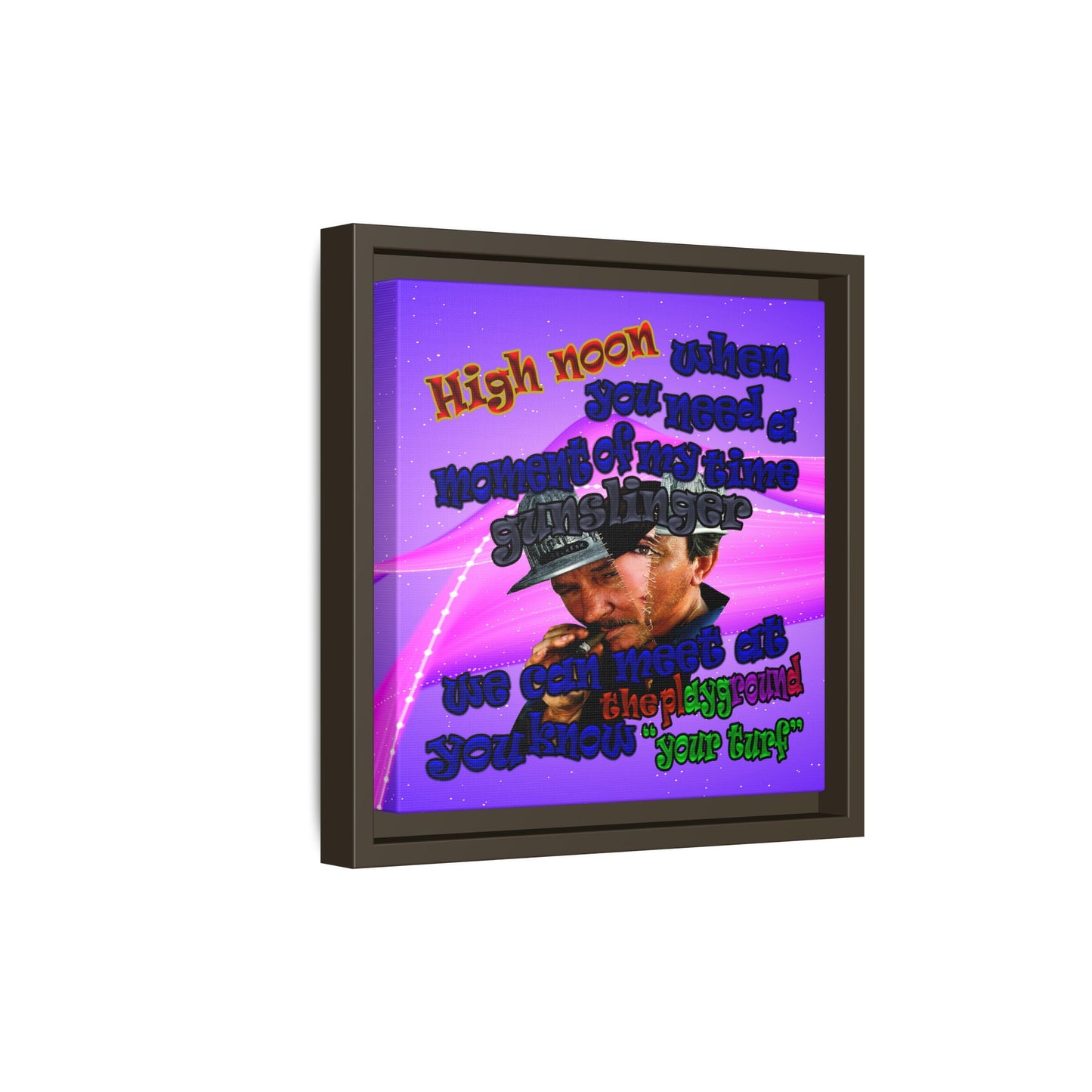 high noon - framed canvas art (purple-pink wave)