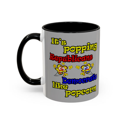 popping like popcorn - Accent Mug (light grey)