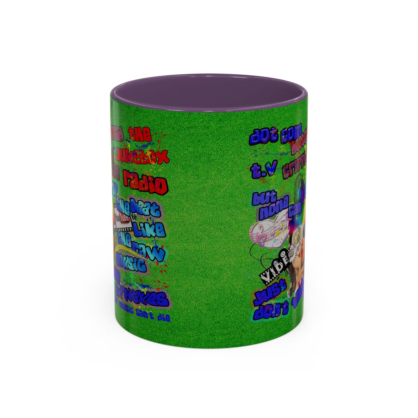 drop the beat - Accent Mug (green turf)