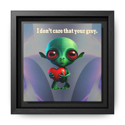 I don't care that your grey - framed canvas art (grey-pink wave)