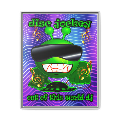disc jockey - framed canvas art (purple wave)