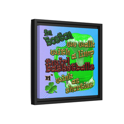 celtics logo - framed canvas art (light blue-purple wave)