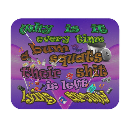 the bum's shit - Mouse Pad (Rectangle) (purple-pink wave)