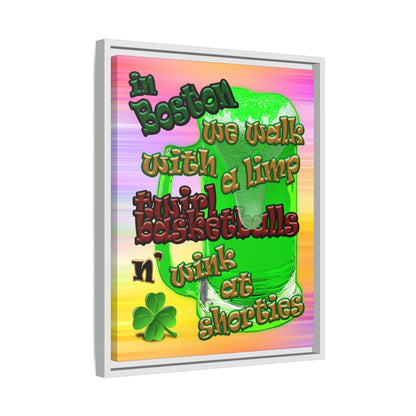 celtics logo - framed canvas art (color blur)