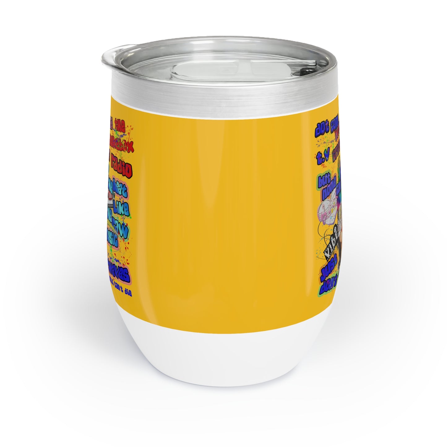 drop the beat - Chill Wine Tumbler (yellow)