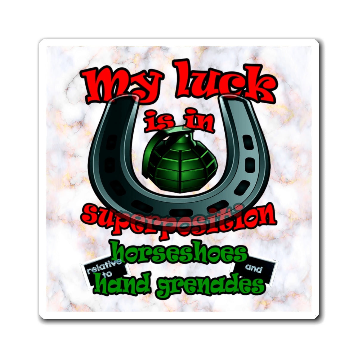 my luck - Magnets - (white marble)