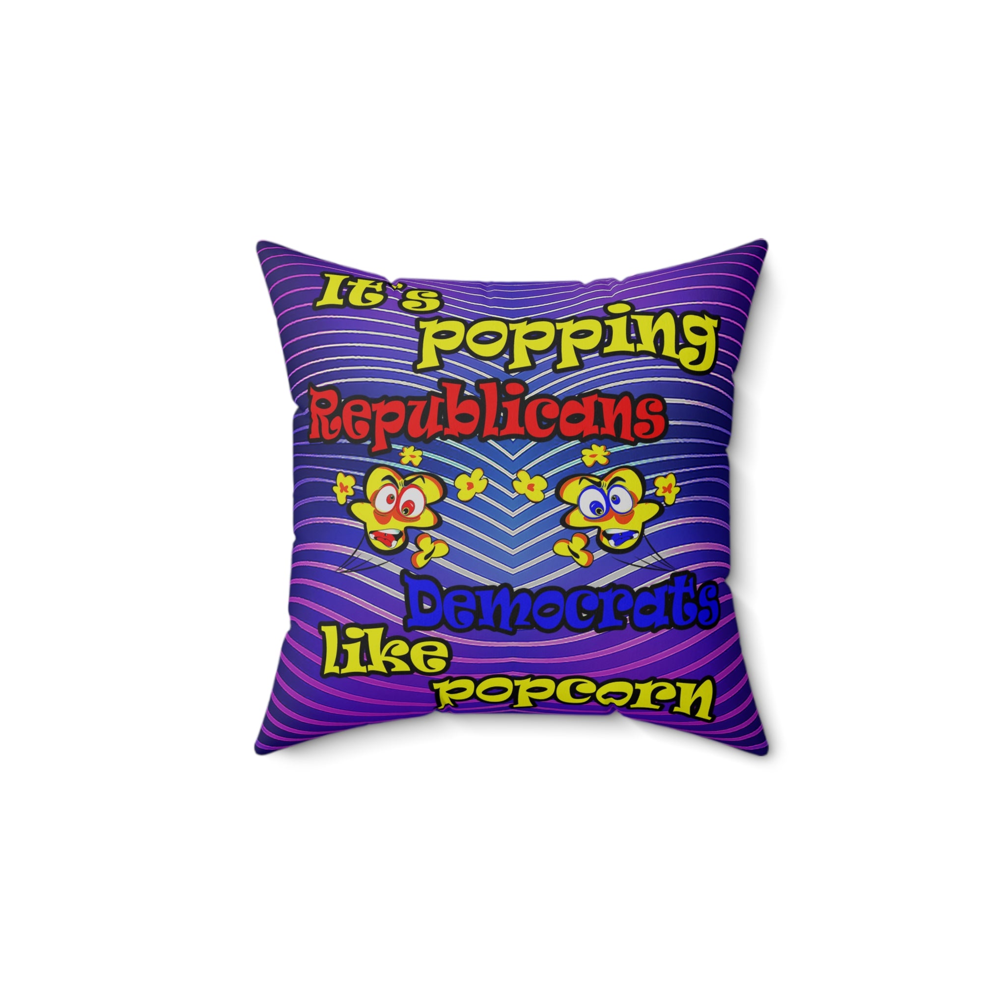 popping like popcorn - Spun Polyester Square Pillow - (purple wave)