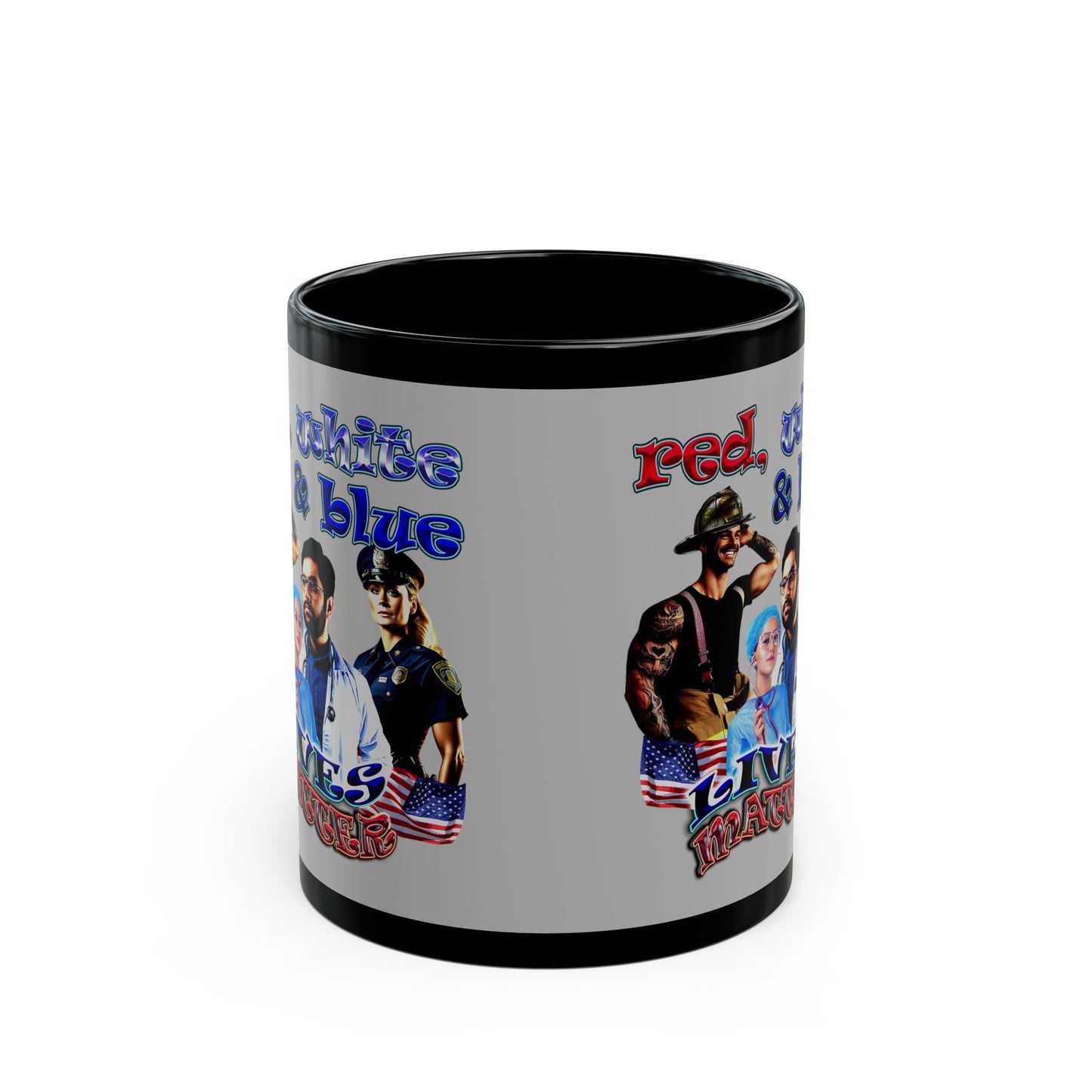 rw&b lives matter - Black Mug (light grey)