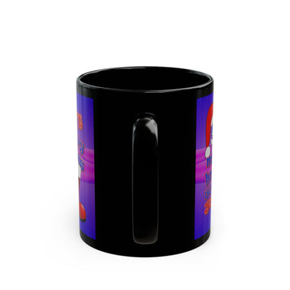santa's shoes - Black Mug (purple-pink wave)