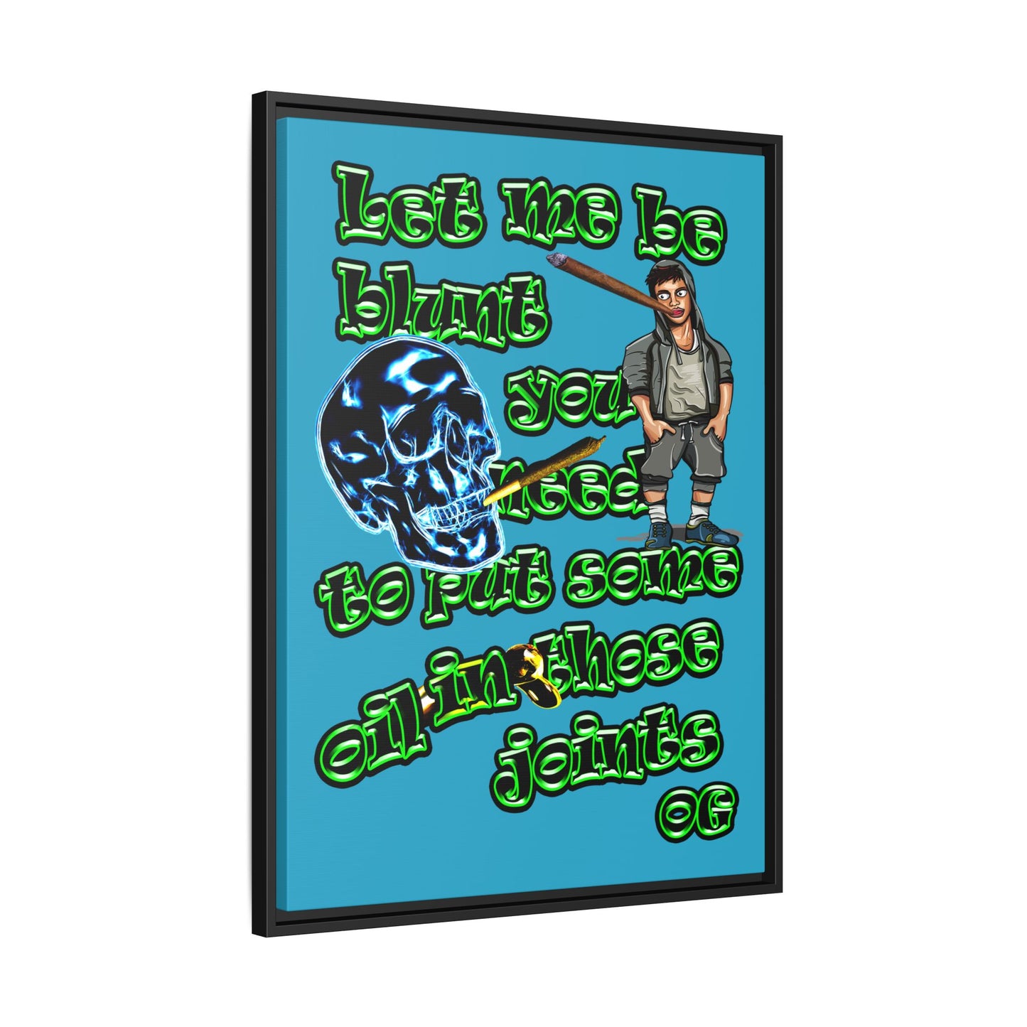 og - framed canvas art (turquoise)