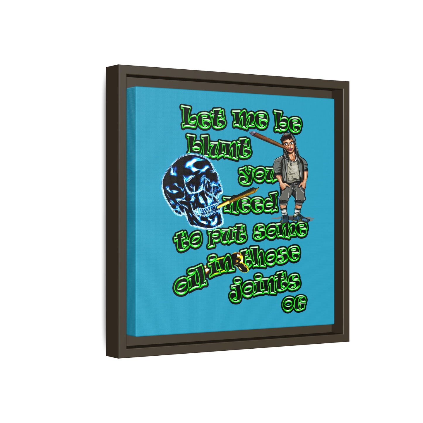 og - framed canvas art (turquoise)