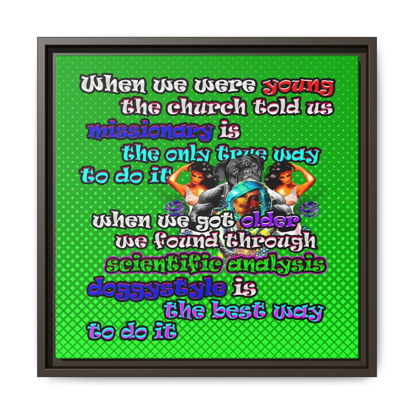 doggystyle - framed canvas art (logo green)