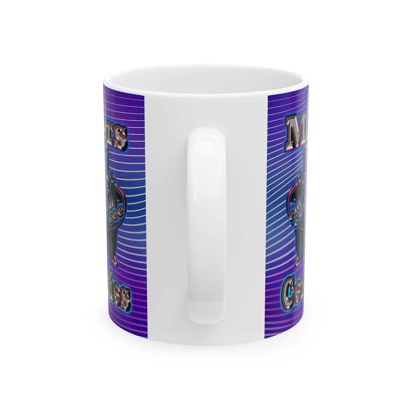 em cee squared - White Mug (purple wave)