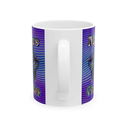 em cee squared - White Mug (purple wave)