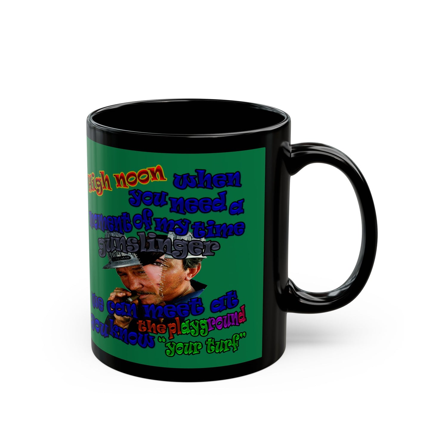 high noon - Black Mug (dark green)